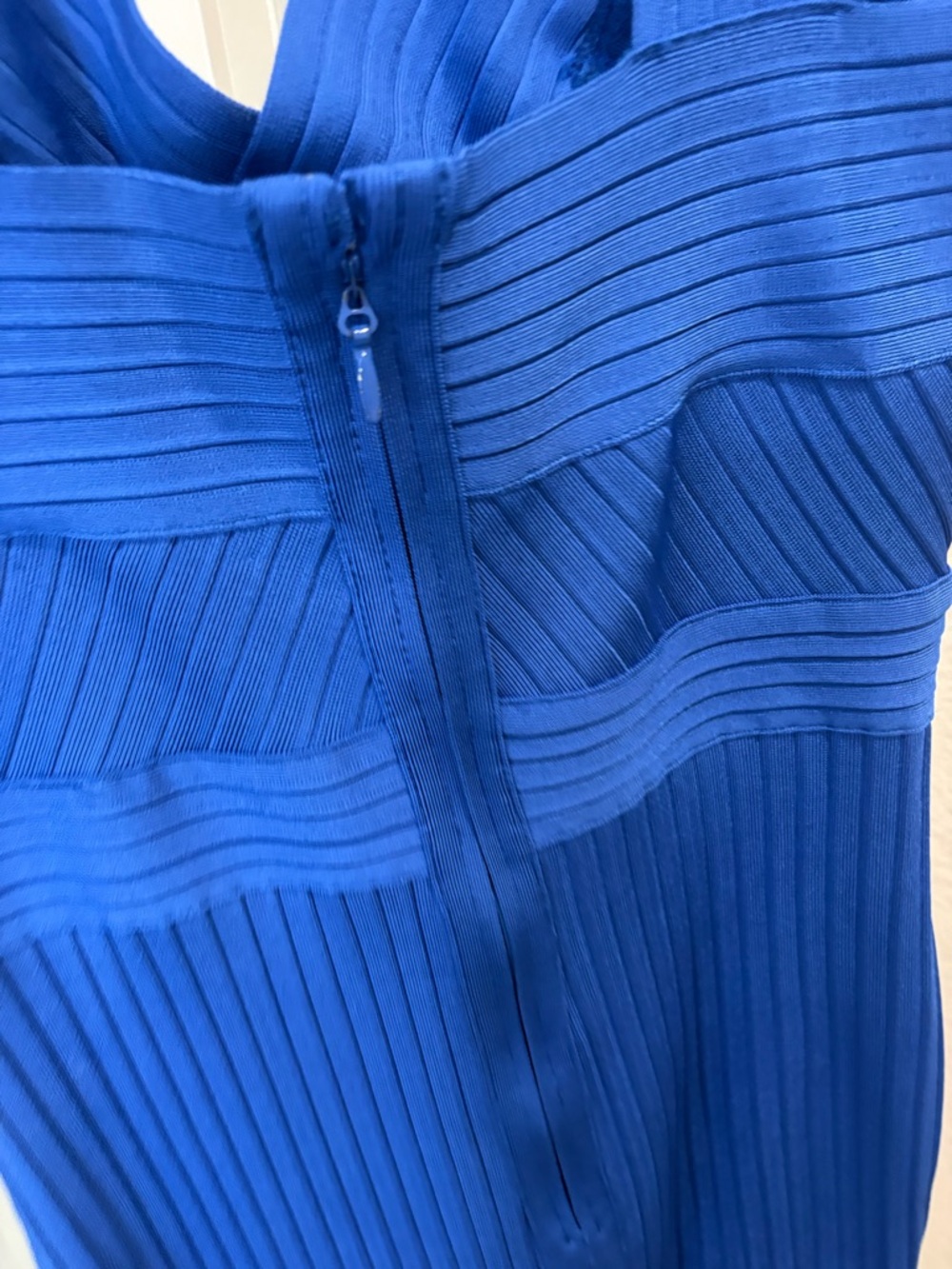 House of CB Cobalt Blue Ribbed Bodycon Midi Dress - Picture 2 of 7